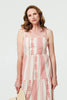 Coral | Printed Sleeveless Tiered Midi Dress
