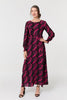 Pink | Printed Tie Waist Semi Sheer Maxi Dress : Model is 5'8