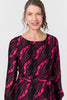 Pink | Printed Tie Waist Semi Sheer Maxi Dress
