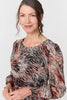 Orange | Printed Tie Waist Long Sleeve Maxi Dress
