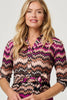 Purple | Chevron Print Tie Waist Midi Shirt Dress
