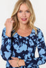 Blue | Floral Long Sleeve Jersey Maxi Dress
