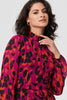 Purple | Animal Print Tie Waist Mini Skater Dress
