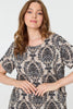 Navy | Baroque Print Relaxed Short Shift Dress
