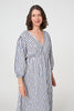 Blue | Striped Long Sleeve Empire Maxi Dress
