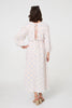 Beige | Striped Long Sleeve Empire Maxi Dress
