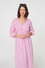 Pink | Striped Long Sleeve Empire Maxi Dress
