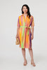 Green | Striped Knee Length Tie Waist Dress
