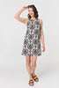 Navy | Baroque Print Sleeveless Mini Dress
