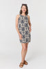 Navy | Baroque Print Sleeveless Mini Dress
