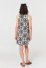 Navy | Baroque Print Sleeveless Mini Dress
