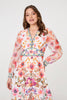 Pink | Border Print Empire Kimono Maxi Dress

