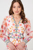 Pink | Border Print Empire Kimono Maxi Dress
