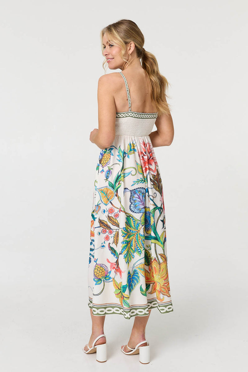 cami strap maxi dress Tropical Print Cami Strap Maxi Dress