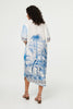 Blue | Abstract 1/2 Sleeve Midi Shift Dress
