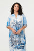 Blue | Abstract 1/2 Sleeve Midi Shift Dress
