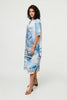 Blue | Abstract 1/2 Sleeve Midi Shift Dress
