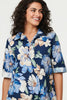 Navy | Floral Oversized Knee Length Shirt Dress
