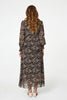 Black | Printed Long Sleeve Layered Maxi Dress
