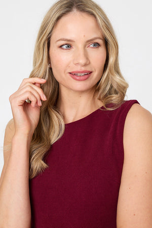 Red | Sleeveless Relaxed Short Shift Dress
