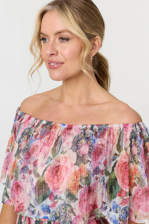 Pink | Floral Layered Tiered Maxi Dress