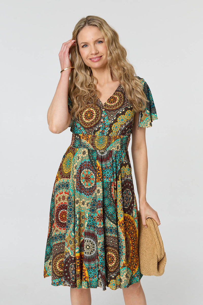 midi dresses for holiday Hawaii Holiday Floral Midi Dress in Red – Impressions Online Boutique main image 0