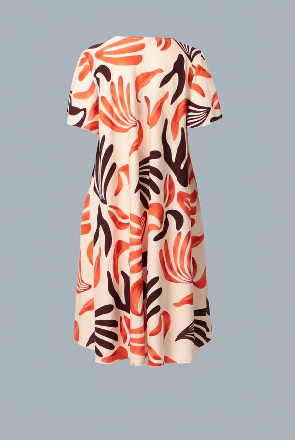 Orange | Curve Angel Sleeve Relaxed Midi Dress
