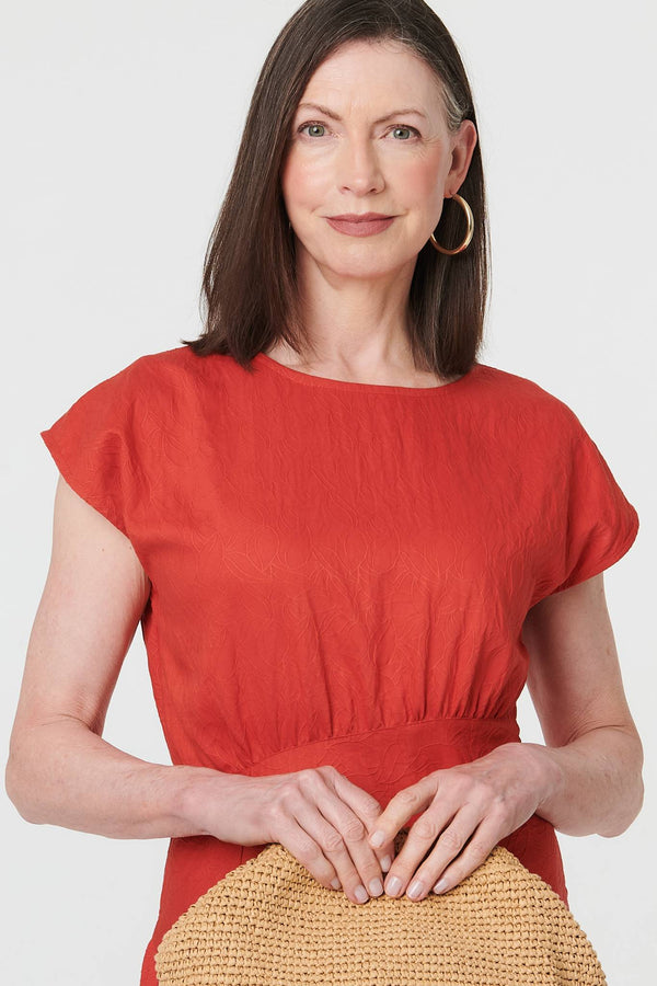 Orange | Cap Sleeve Asymmetric Tiered Midi Dress