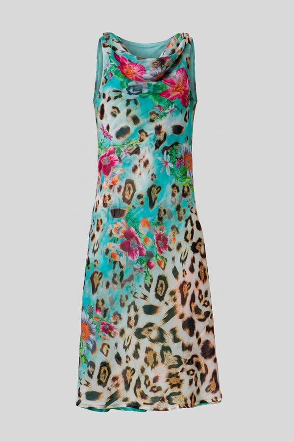 Green | Reversible Printed Sleeveless Midi Dress
