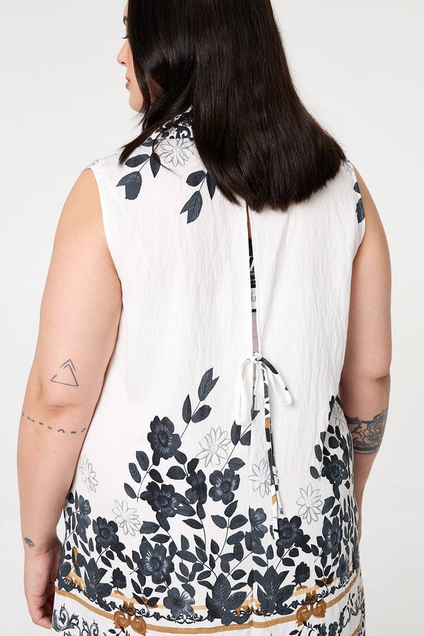 Black | Curve Floral Knee Length Shirt Dress