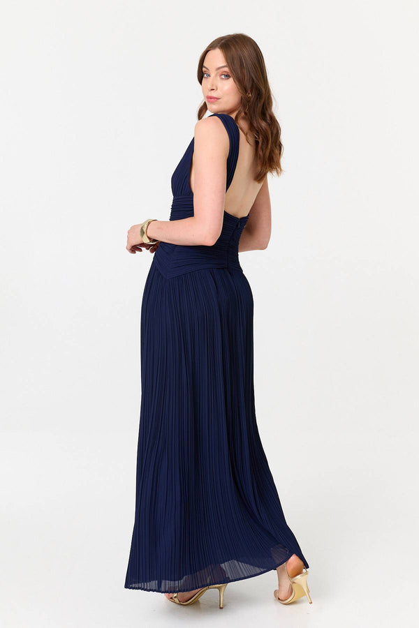 Blue | Abstract Relaxed 3/4 Sleeve Maxi Dress