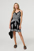 Black | Printed Cami Strap Short Sun Dress
