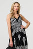 Black | Printed Cami Strap Short Sun Dress
