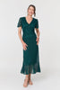 Green | Lace Layered Short Sleeve Midi Dress

