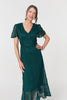 Green | Lace Layered Short Sleeve Midi Dress
