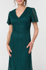 Green | Lace Layered Short Sleeve Midi Dress
