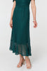 Green | Lace Layered Short Sleeve Midi Dress
