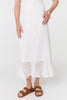 White | Lace Layered Short Sleeve Midi Dress
