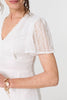 White | Lace Layered Short Sleeve Midi Dress
