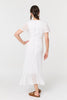 White | Lace Layered Short Sleeve Midi Dress
