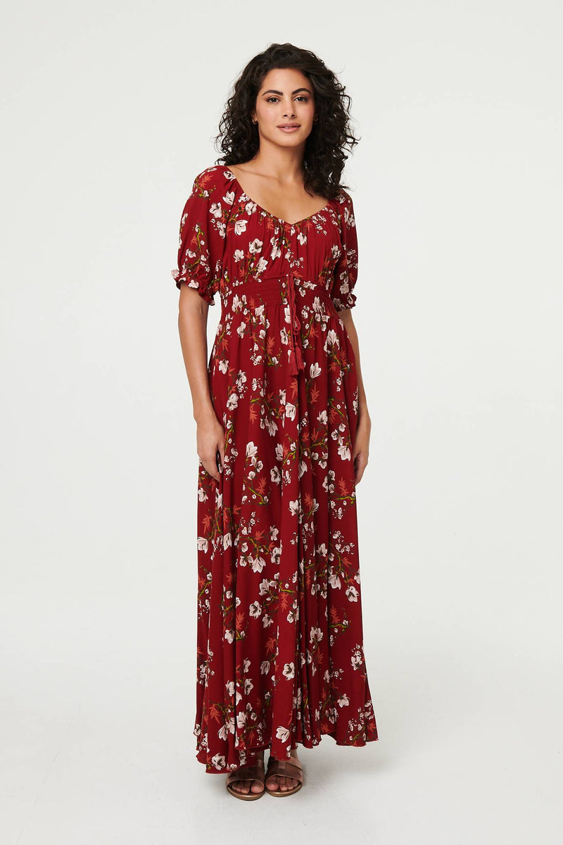 red floral bardot dress Bardot Estie Embroidered Mini Dress Red Floral