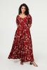 Red | Floral Bardot Shirred Empire Maxi Dress
