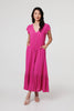 Fuchsia | Button Front Maxi Dress with Pockets