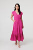 Fuchsia | Button Front Maxi Dress with Pockets