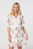 White | Floral Lace Detail Skater Dress : Model is 5'10