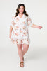 White | Floral Lace Detail Skater Dress
