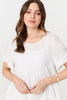 White | Short Sleeve Frilled Short Smock Dress
