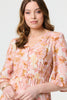 Pink | Floral 3/4 Flare Sleeve Smock Maxi Dress