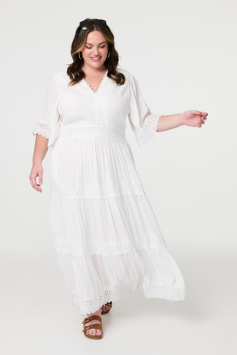 White Lace Long Sleeve Midi Fit And Flare Dress Beautiful Women's White Cotton Fit Flare Midi White Lace Long Sleeve Midi Fit And Flare Dress Beautiful Women's White Cotton Fit Flare Midi