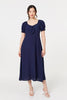Navy | Tie Front Detail Midi Dress
